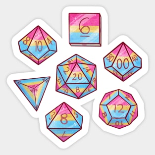 Pansexual Pride Dice Set Sticker